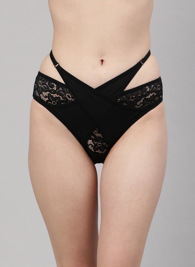 CUKOO Women Black Mid-Rise Bikini Briefs BP21-014 - Image 1